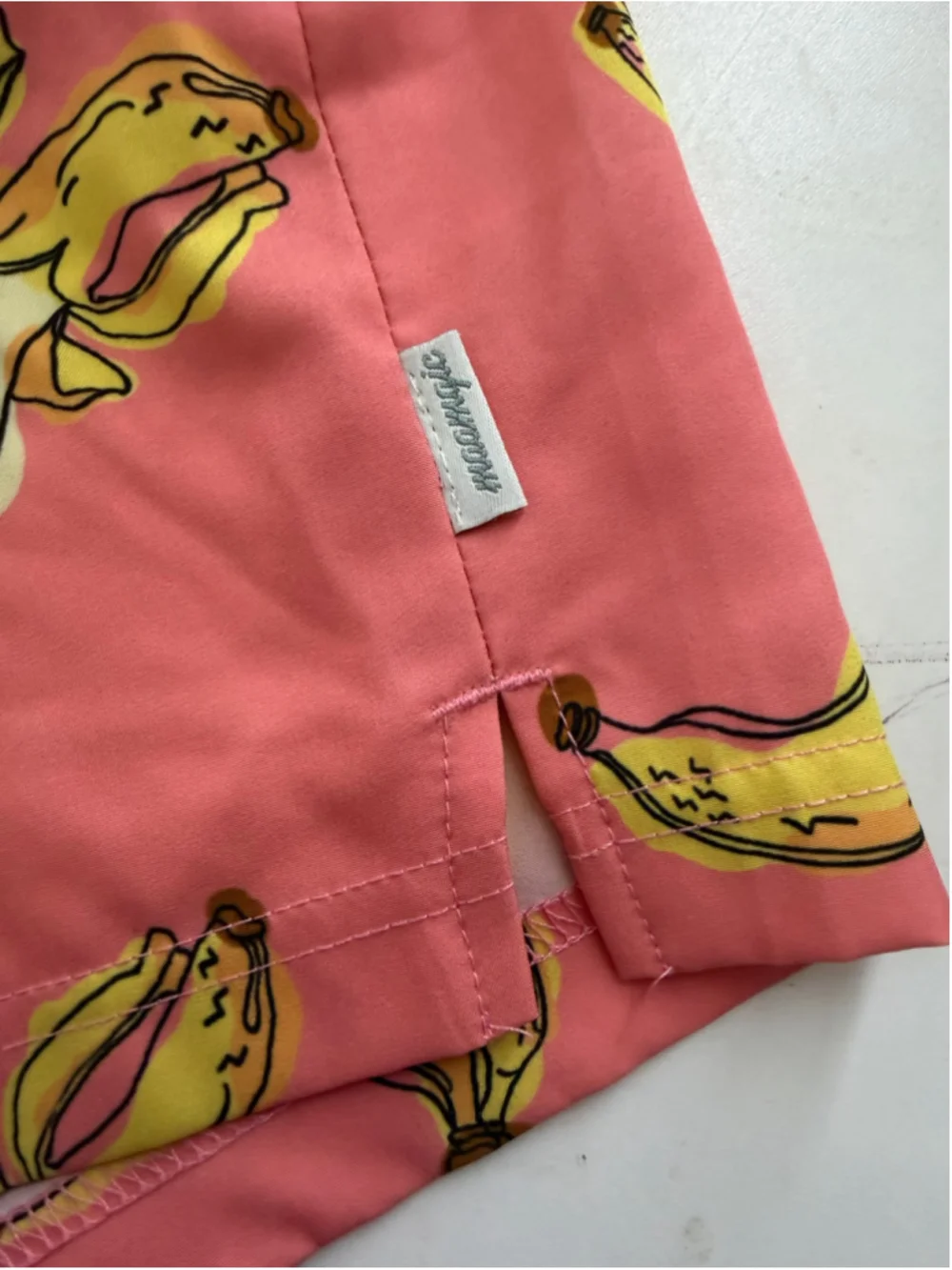 Maamgic Men’s Pink Banana Print Swim Trunks – Size Medium